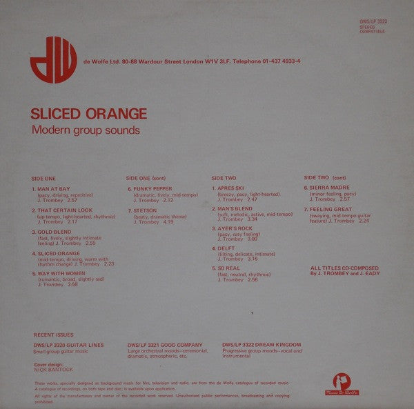 Jack Trombey / John Eady : Sliced Orange (LP)