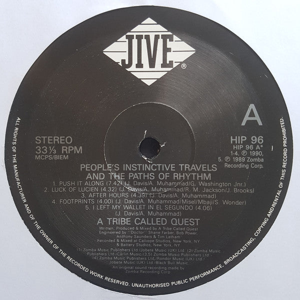 A Tribe Called Quest : People's Instinctive Travels And The Paths Of Rhythm (LP, Album)