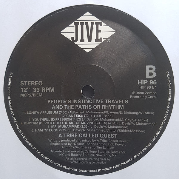 A Tribe Called Quest : People's Instinctive Travels And The Paths Of Rhythm (LP, Album)