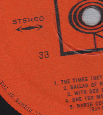 Bob Dylan : The Times They Are A-Changin' (LP, Album, RP)