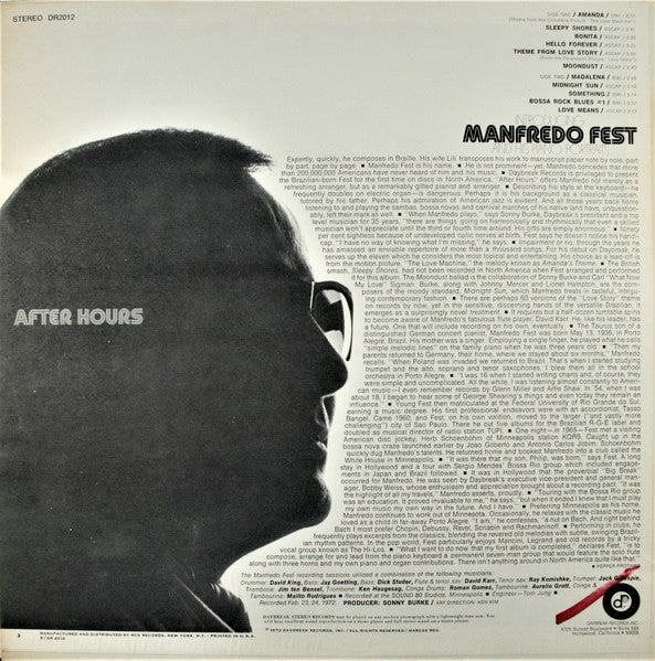 Manfredo Fest : After Hours (LP, Album)