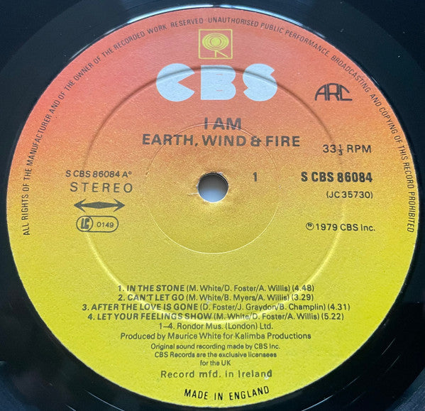 Earth, Wind & Fire : I Am (LP, Album, Gat)