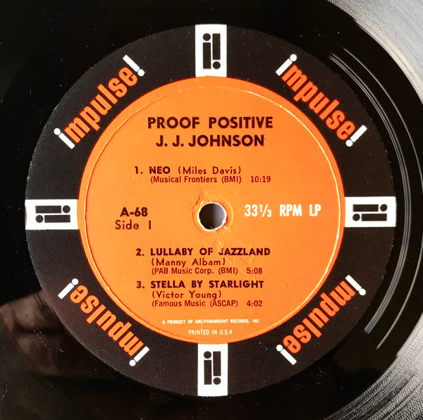 J.J. Johnson : Proof Positive (LP, Album, Mono)