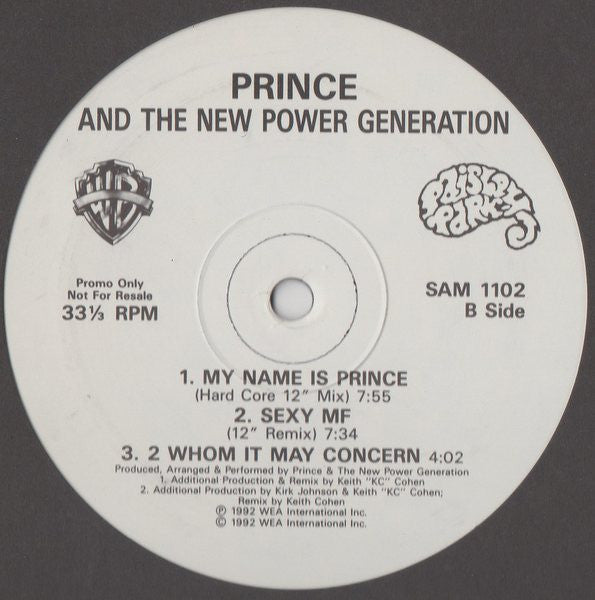 Prince And The New Power Generation : My Name Is Prince (12", Single, Promo)