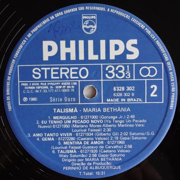 Maria Bethânia : Talismã (LP, Album)