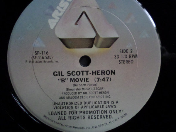 Gil Scott-Heron : "B" Movie (12", Promo)