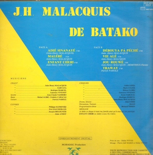 Jules-Henry Malacquis : Enfant Cheri (LP)