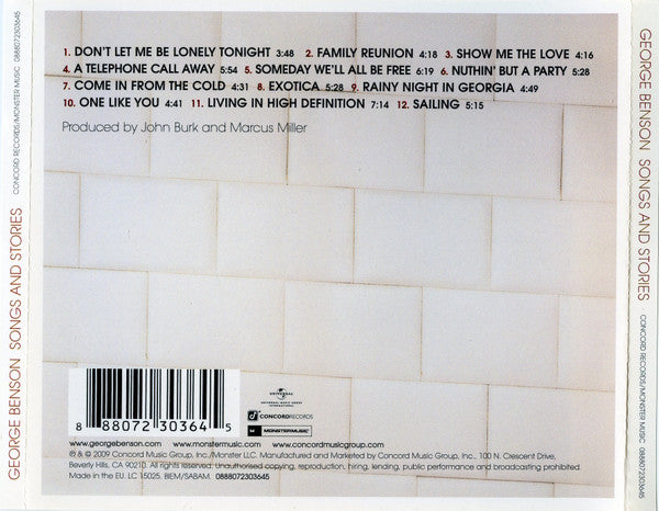 George Benson : Songs And Stories (CD, Album)