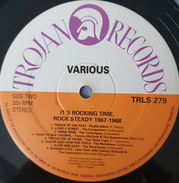 Various : It's Rockin' Time: Duke Reid's Rock Steady 1967 - 1968 (LP, Comp)