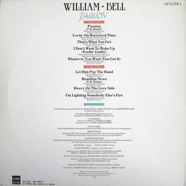 William Bell : Passion (LP, Album)