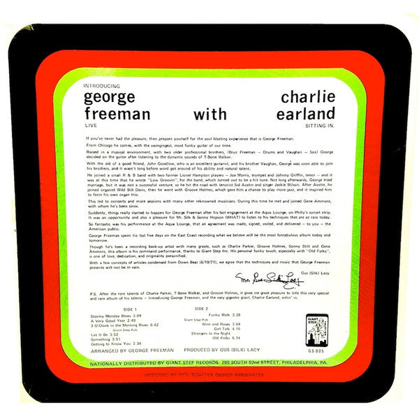 George Freeman / Charles Earland : Introducing George Freeman Live With Charlie Earland Sitting In (LP, Album, Mono)