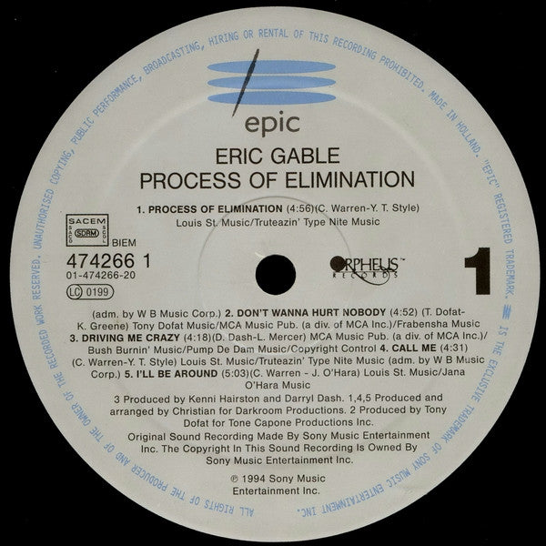 Eric Gable : Process Of Elimination (LP, Album)
