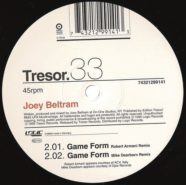 Joey Beltram : Game Form (12")