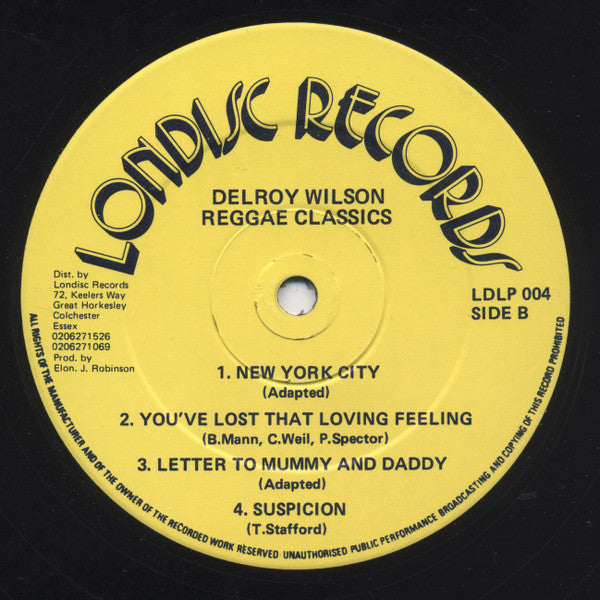 Delroy Wilson : Reggae Classics (LP, Album)