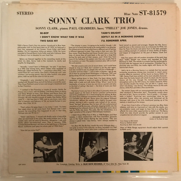 Sonny Clark Trio : Sonny Clark Trio (LP, Album, Ltd, Promo, RE)