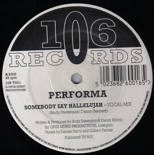 Performa : Somebody Say Hallelujah (12")
