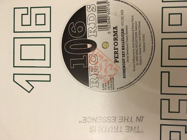 Performa : Somebody Say Hallelujah (12")