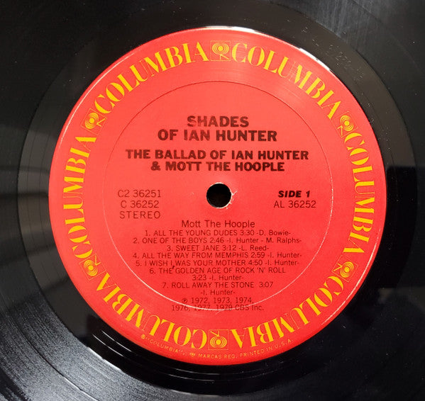 Ian Hunter : Shades Of Ian Hunter - The Ballad Of Ian Hunter & Mott The Hoople (2xLP, Comp, San)