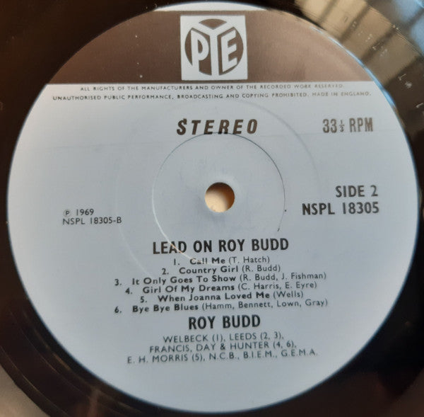 Roy Budd : Lead On Roy Budd (LP, Album)