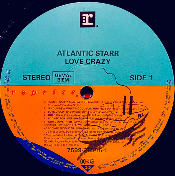 Atlantic Starr : Love Crazy (LP, Album)