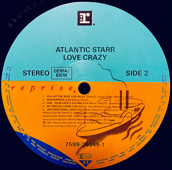 Atlantic Starr : Love Crazy (LP, Album)