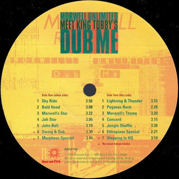 Morwell Unlimited Meets King Tubby : Dub Me (LP, Album, Ltd, RE)