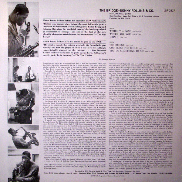 Sonny Rollins : The Bridge (LP, Album, RE)