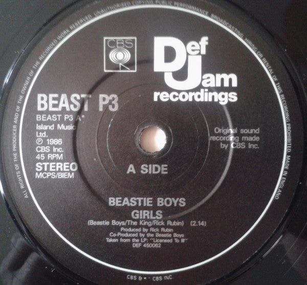 Beastie Boys : Girls / She's Crafty (7", Single, Pos)