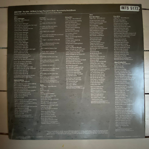 Iggy Pop : The Idiot (LP, Album, RE, Bla)