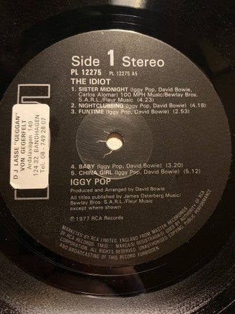 Iggy Pop : The Idiot (LP, Album, RE, Bla)