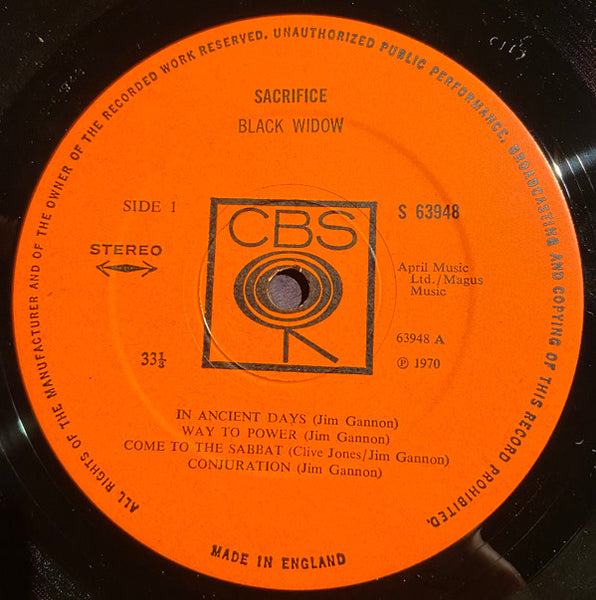 Black Widow (5) : Sacrifice (LP, Album)