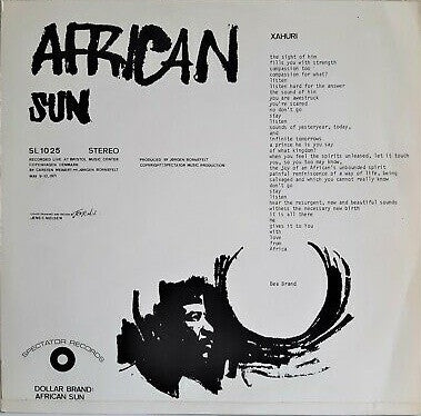 Dollar Brand : African Sun (LP, Album)