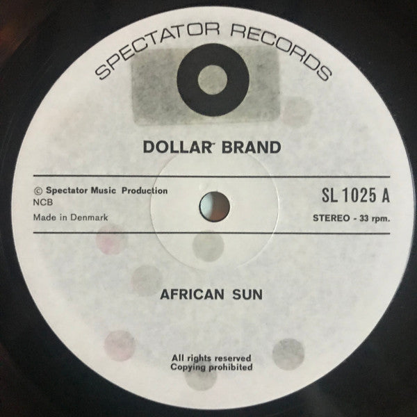 Dollar Brand : African Sun (LP, Album)