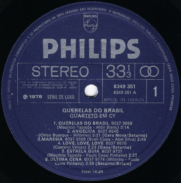 Quarteto Em Cy : Querelas Do Brasil (LP, Album)
