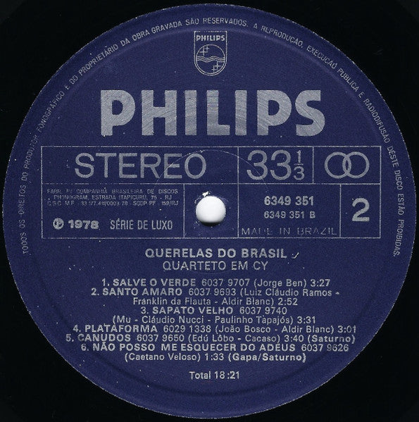 Quarteto Em Cy : Querelas Do Brasil (LP, Album)