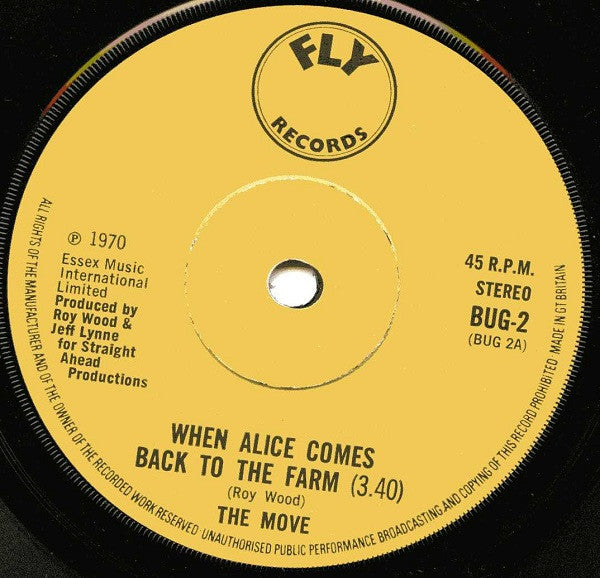 The Move : When Alice Comes Back To The Farm (7", Single, Sol)