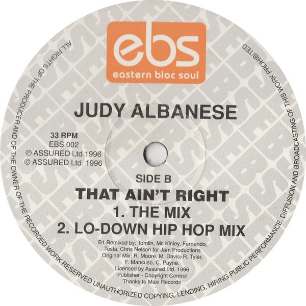Judy Albanese : That Ain't Right (12")