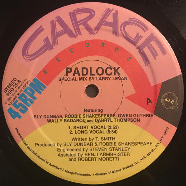 Gwen Guthrie : Padlock (Special Mix By Larry Levan) (12")