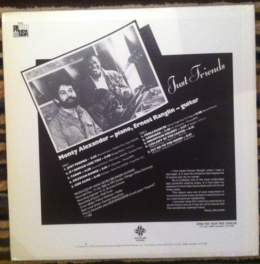 Monty Alexander - Ernest Ranglin : Just Friends (LP, Album)