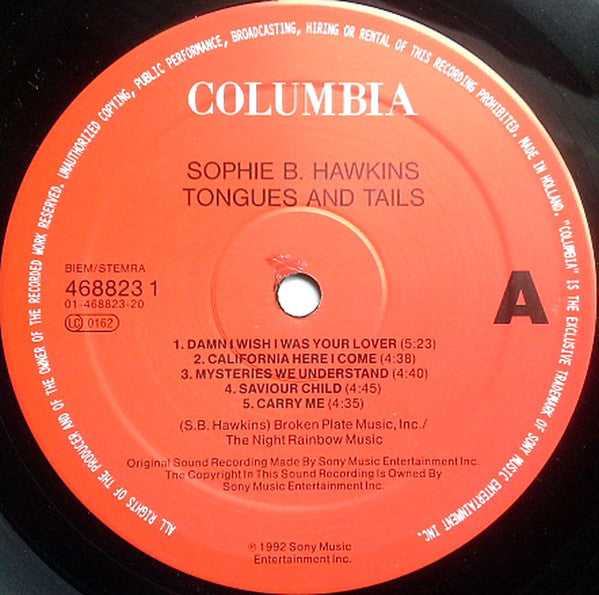 Sophie B. Hawkins : Tongues And Tails (LP, Album)