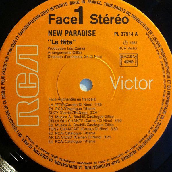 New Paradise : La Fête (LP, Album)