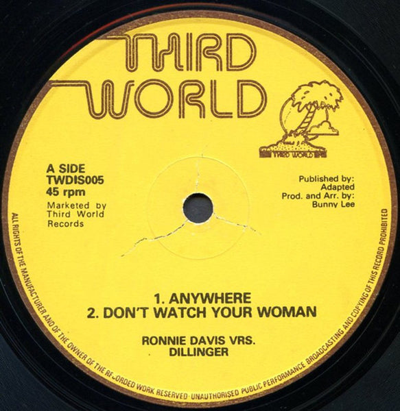 Ronnie Davis Vrs Dillinger / Barry Brown Vrs The Aggrovators : Anywhere / Mr Money Man (12")