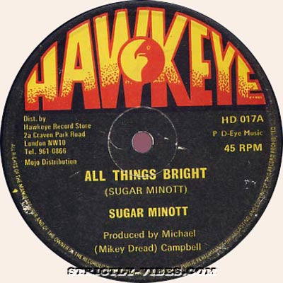 Sugar Minott : All Things Bright / Can't Take No Fight (12")