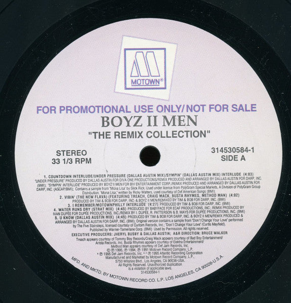 Boyz II Men : The Remix Collection (LP, Album, Promo)