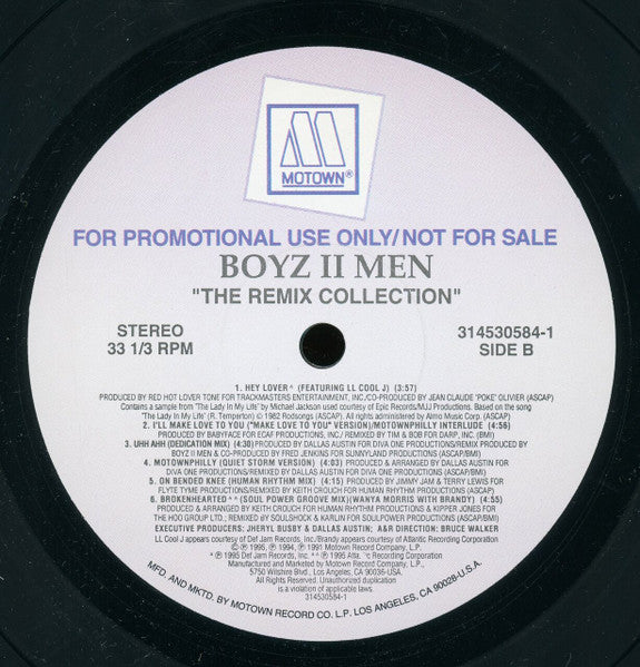 Boyz II Men : The Remix Collection (LP, Album, Promo)