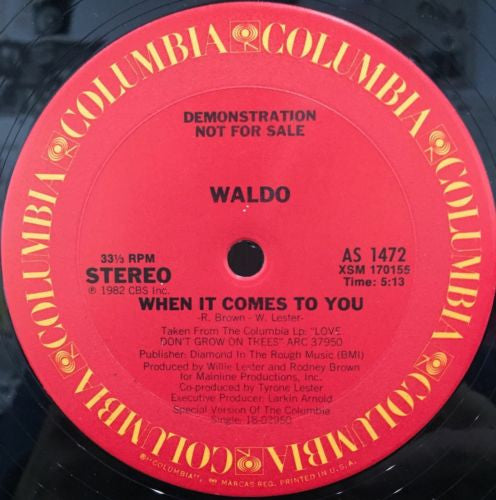 Waldo (4) : When It Comes To You (12", Promo)