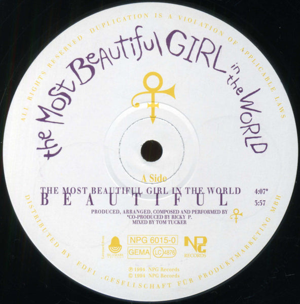 The Artist (Formerly Known As Prince) : The Most Beautiful Girl In The World (12", Maxi)