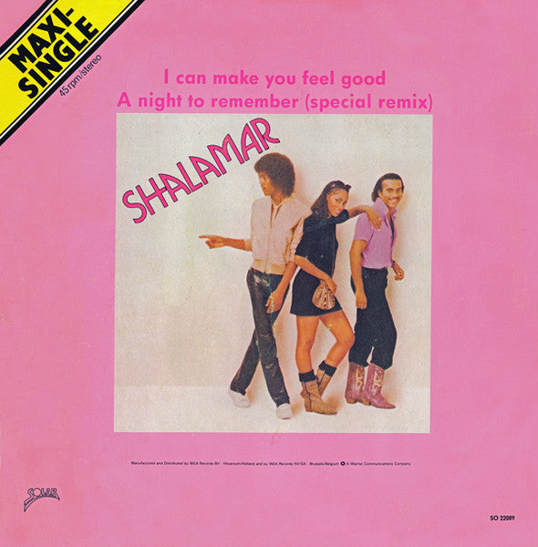 Shalamar : I Can Make You Feel Good / A Night To Remember (Special Remix) (12", Maxi)