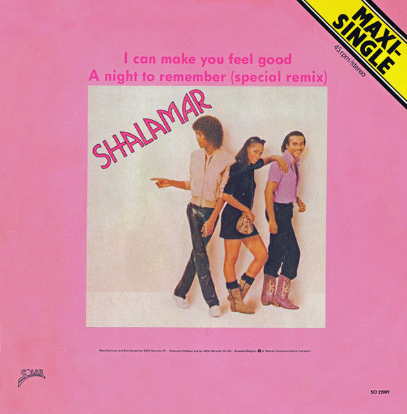 Shalamar : I Can Make You Feel Good / A Night To Remember (Special Remix) (12", Maxi)