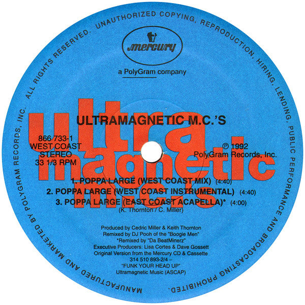 Ultramagnetic MC's : Poppa Large (12")